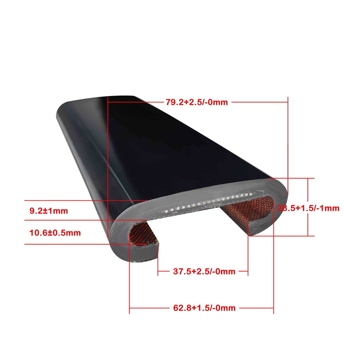 适配KONE橡胶扶梯扶手带 RB792375K，适用于KONE扶梯系统的高摩擦替换件