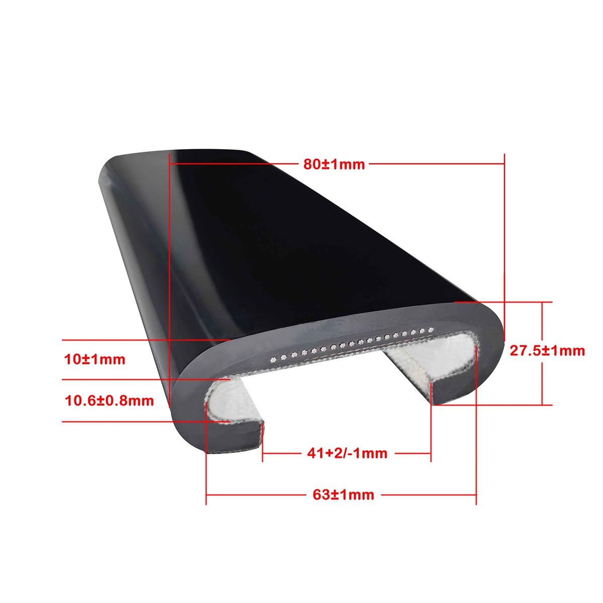 RB8041G rubber handrail for professional maintenance teams, exact fit replacement for in-service escalators