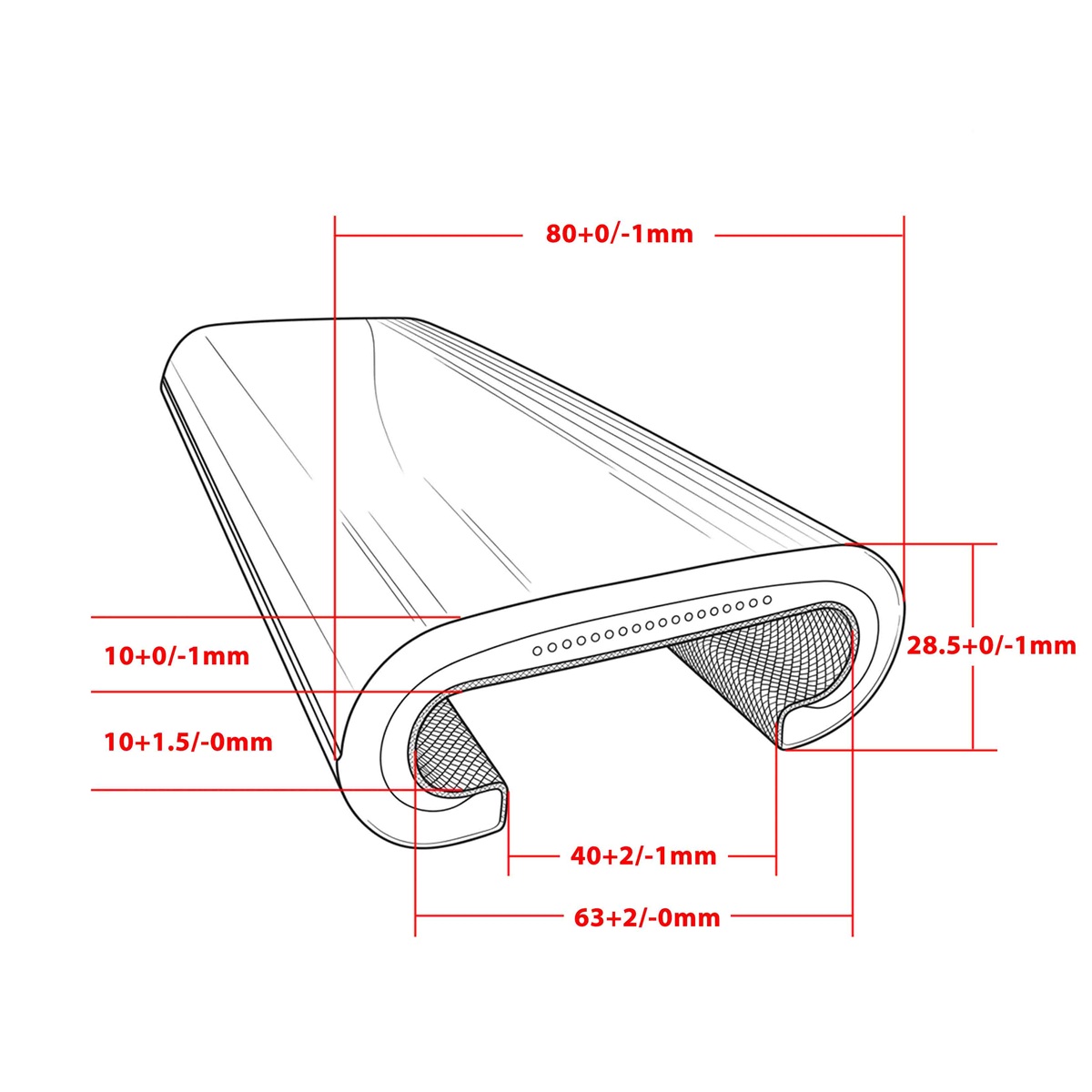 RB8040S compatible with STD standard escalator, dense pressure-resistant low noise rubber handrail for maintenance replacement