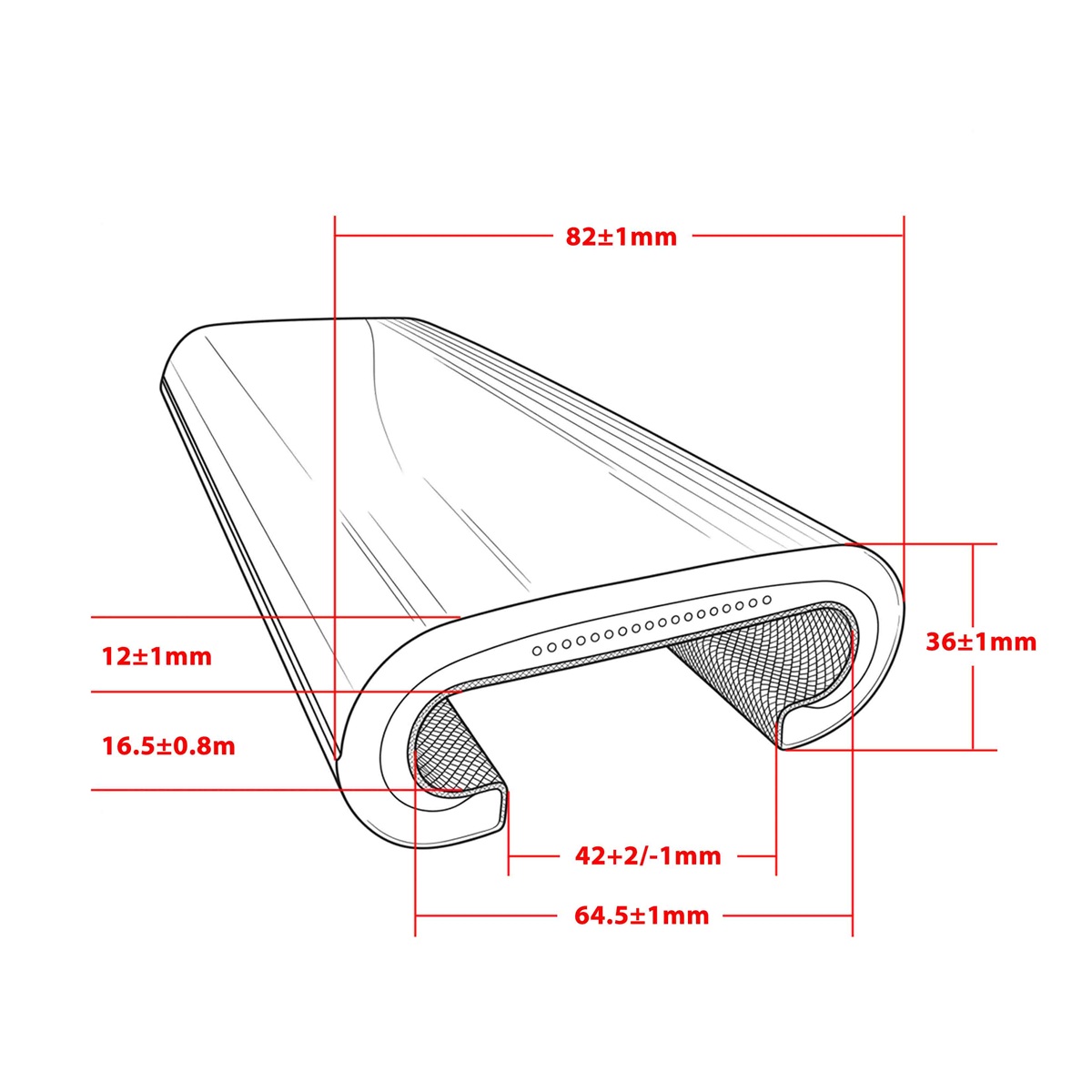 RB8242L rubber handrail, universal for all major brands standard escalators, OEM matching & maintenance replacement parts