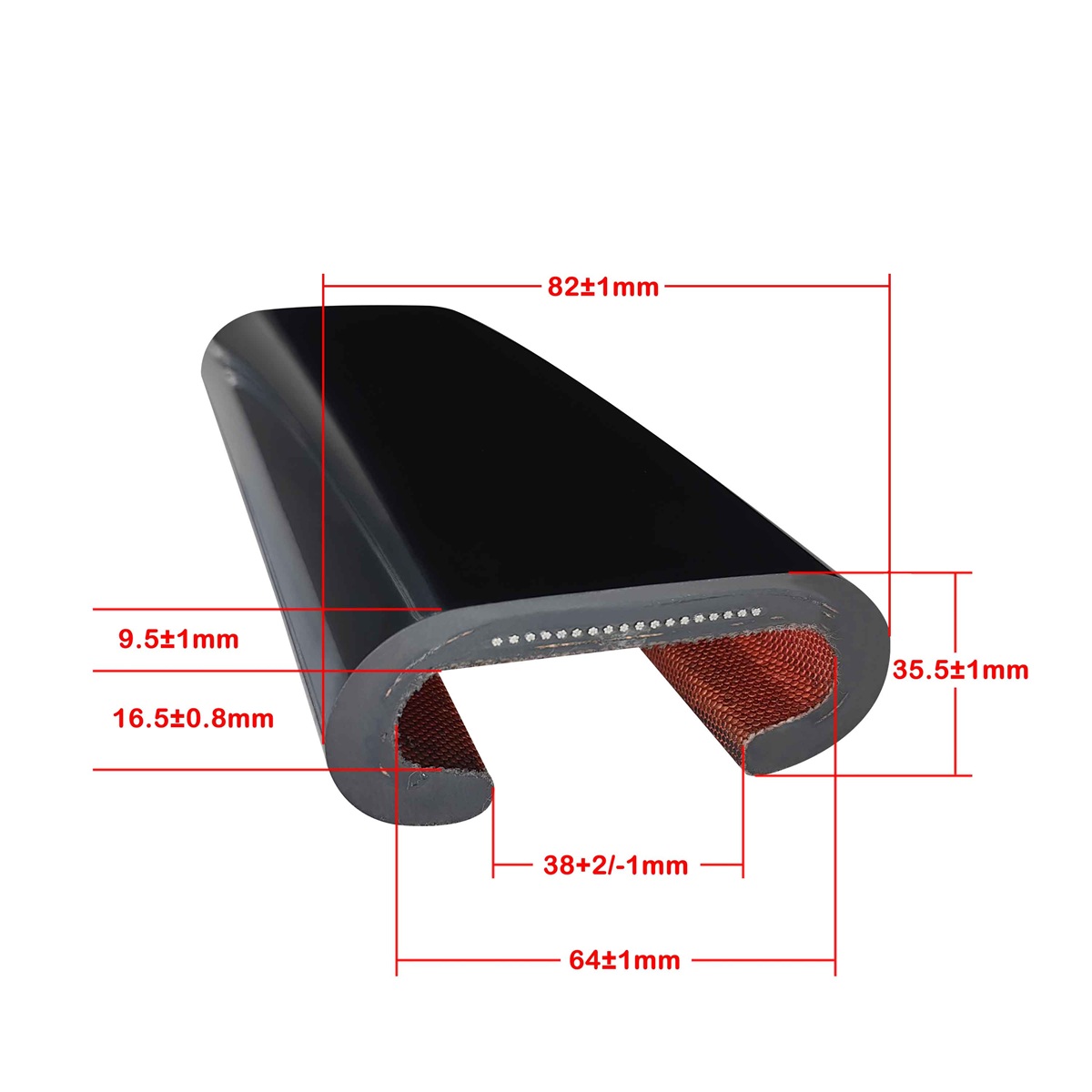 RB8238O rubber handrail for construction builders, new commercial building fit-out and bulk project procurement supporting parts